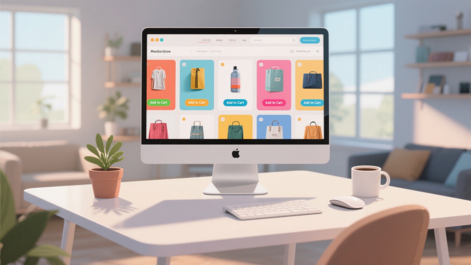 The Maren storefront open on a desktop computer in a bright room